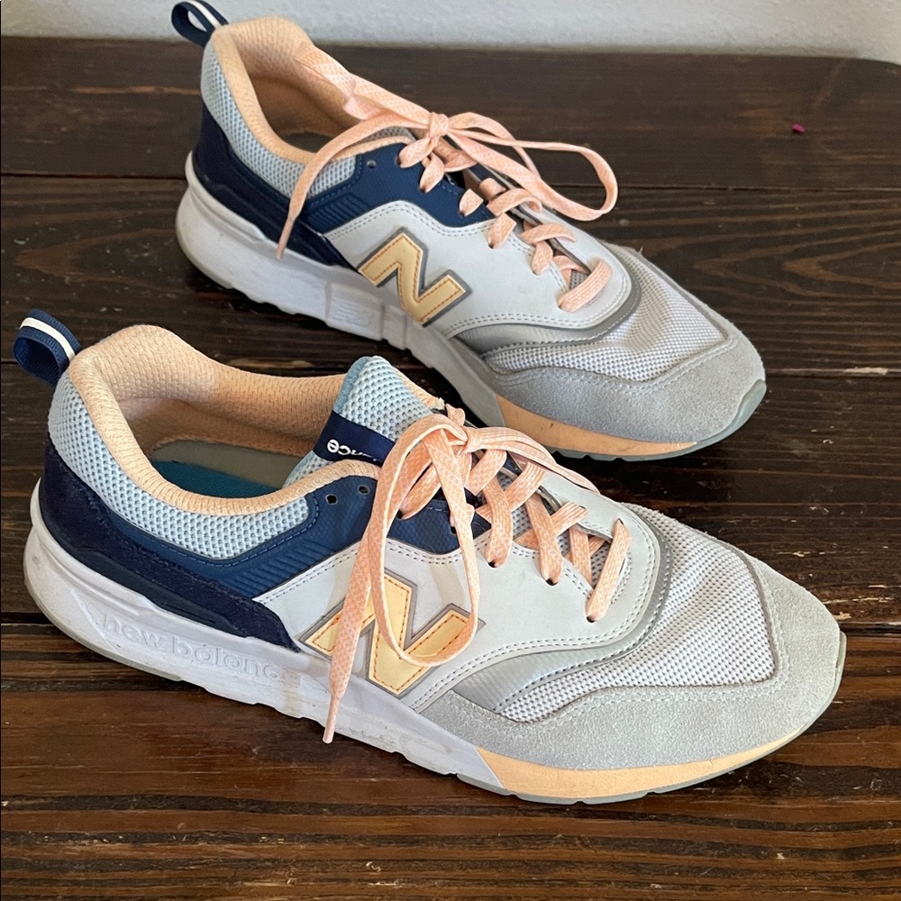 New Balance Navy and Peach Athletic Shoes